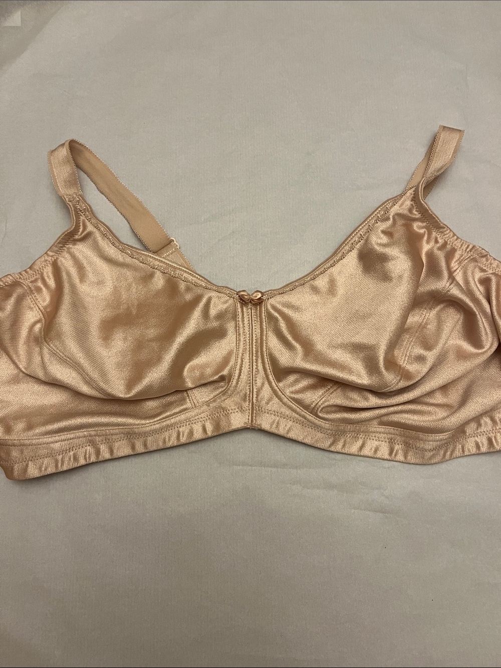 Wireless Satin Full Coverage Bra in Nude